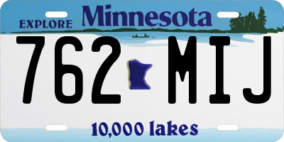 MN license plate 762MIJ