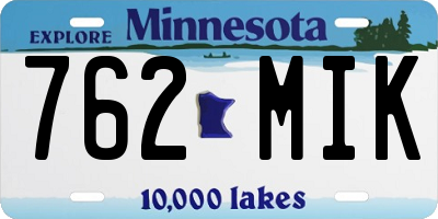 MN license plate 762MIK