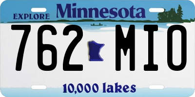 MN license plate 762MIO