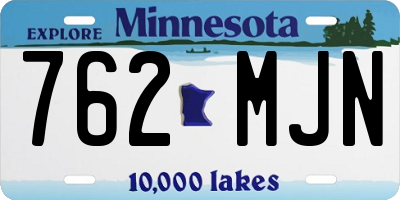 MN license plate 762MJN