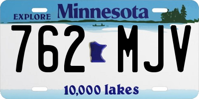 MN license plate 762MJV