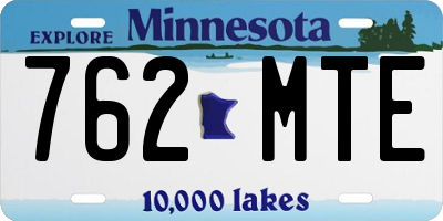 MN license plate 762MTE