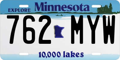 MN license plate 762MYW