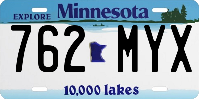 MN license plate 762MYX