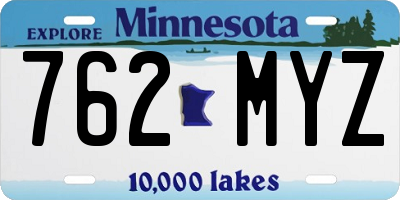 MN license plate 762MYZ