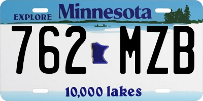 MN license plate 762MZB