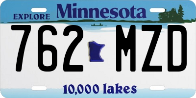 MN license plate 762MZD