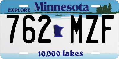 MN license plate 762MZF