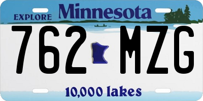 MN license plate 762MZG