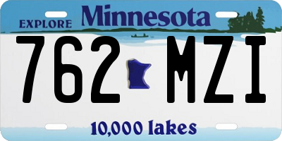 MN license plate 762MZI