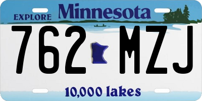 MN license plate 762MZJ