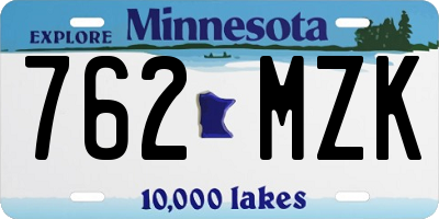 MN license plate 762MZK