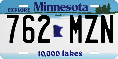 MN license plate 762MZN