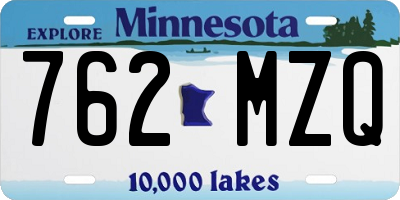MN license plate 762MZQ
