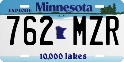 MN license plate 762MZR