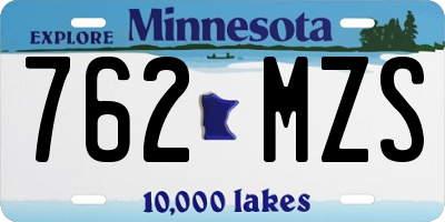 MN license plate 762MZS