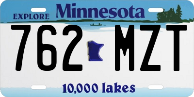 MN license plate 762MZT