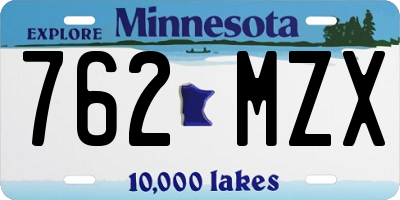 MN license plate 762MZX