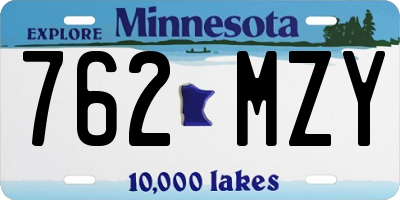 MN license plate 762MZY