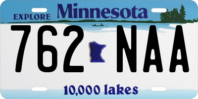 MN license plate 762NAA