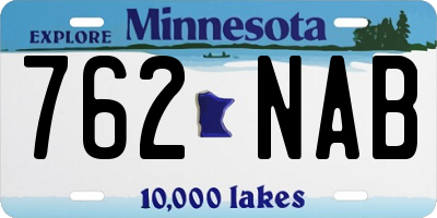MN license plate 762NAB