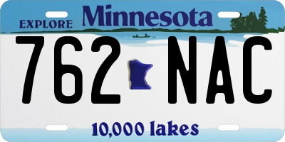 MN license plate 762NAC