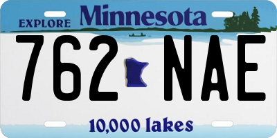 MN license plate 762NAE