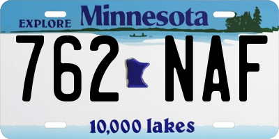 MN license plate 762NAF