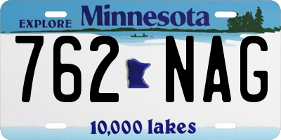 MN license plate 762NAG