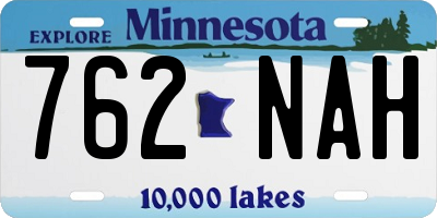 MN license plate 762NAH