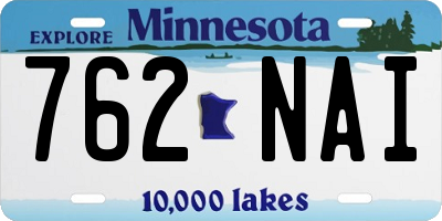 MN license plate 762NAI