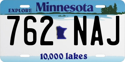 MN license plate 762NAJ
