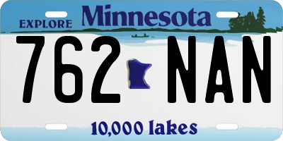 MN license plate 762NAN