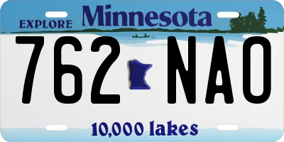 MN license plate 762NAO