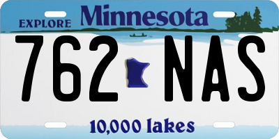 MN license plate 762NAS