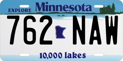 MN license plate 762NAW