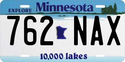MN license plate 762NAX
