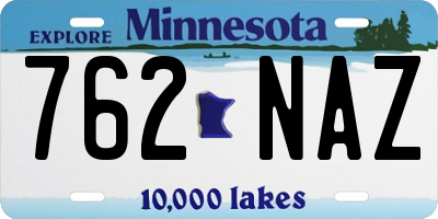 MN license plate 762NAZ