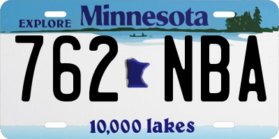 MN license plate 762NBA