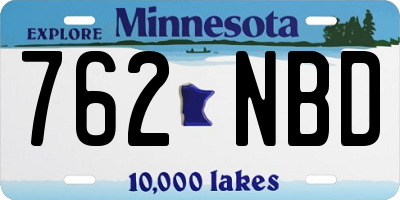 MN license plate 762NBD