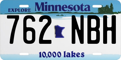 MN license plate 762NBH