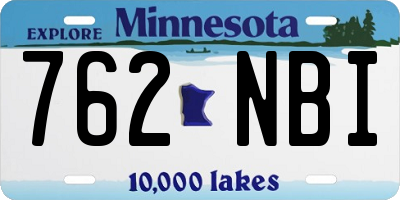 MN license plate 762NBI