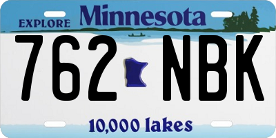 MN license plate 762NBK
