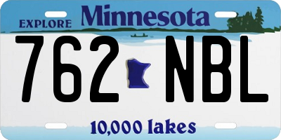 MN license plate 762NBL