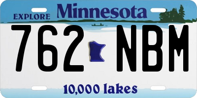 MN license plate 762NBM