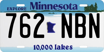 MN license plate 762NBN