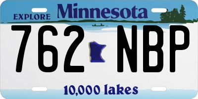 MN license plate 762NBP