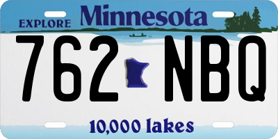 MN license plate 762NBQ