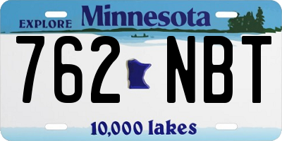 MN license plate 762NBT