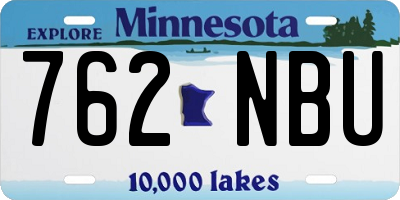 MN license plate 762NBU